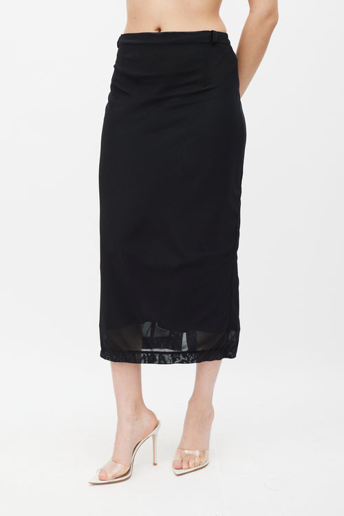 Dolce & Gabbana Black Sheer Mesh Skirt
