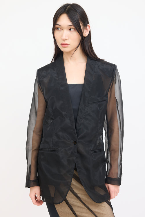 Dolce & Gabbana Black Sheer Nylon Blazer