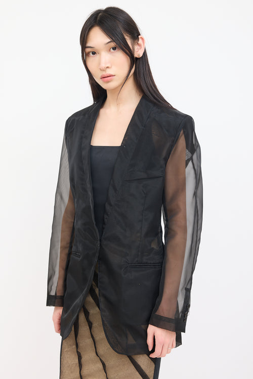 Dolce & Gabbana Black Sheer Nylon Blazer