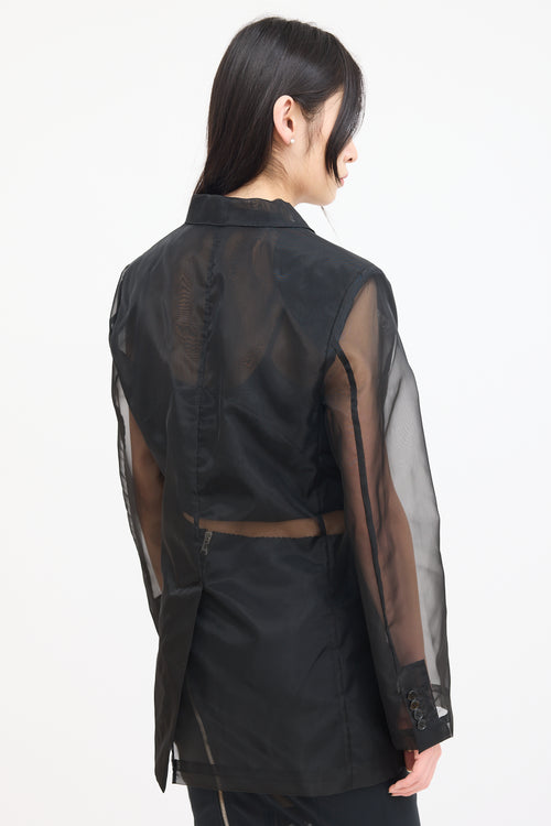 Dolce & Gabbana Black Sheer Nylon Blazer