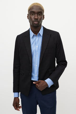Dolce & Gabbana Black Silk Blend Panelled Blazer