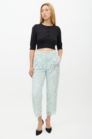 Dolce & Gabbana Black Silk Cropped Cardigan