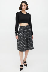 Dolce & Gabbana Black Silk Knit Cropped Sweater