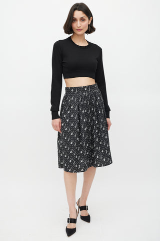 Dolce & Gabbana Black Silk Knit Cropped Sweater