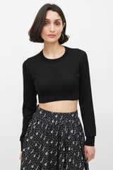 Dolce & Gabbana Black Silk Knit Cropped Sweater