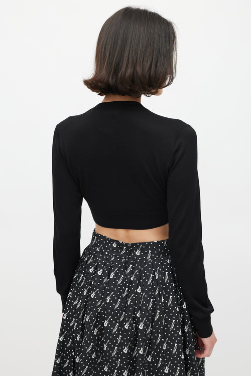Dolce & Gabbana Black Silk Knit Cropped Sweater
