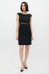 Dolce & Gabbana Black & Silver Belted Dress