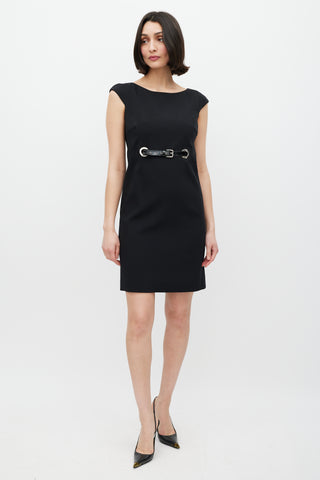 Dolce & Gabbana Black & Silver Belted Dress