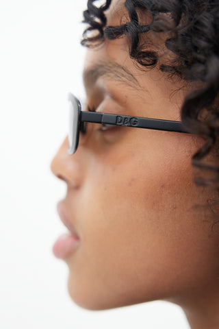 Dolce & Gabbana Black Small Rectangle Sunglasses