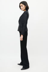 Dolce & Gabbana Black Striped Structured Blazer