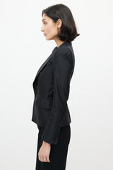 Dolce & Gabbana Black Striped Structured Blazer