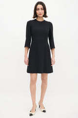 Dolce & Gabbana Black Three Quarter Sleeve Sheath Dress
