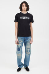 Dolce & Gabbana Black & White Logo Print T-Shirt