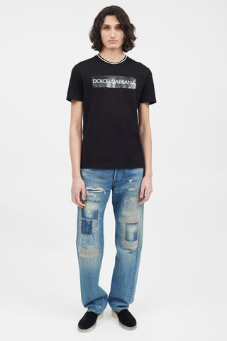 Dolce & Gabbana Black & White Logo Print T-Shirt