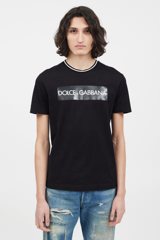 Dolce & Gabbana Black & White Logo Print T-Shirt