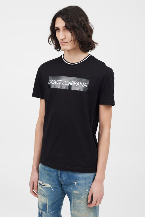 Dolce & Gabbana Black & White Logo Print T-Shirt