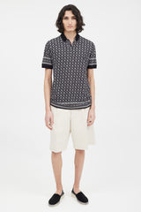 Dolce & Gabbana Black & White Pattern Polo