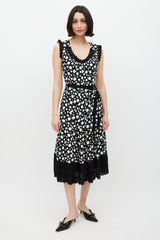 Dolce & Gabbana Black & White Polka Dot Lace Dress
