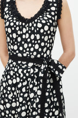Dolce & Gabbana Black & White Polka Dot Lace Dress