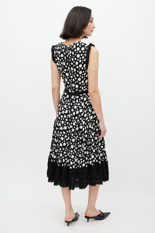 Dolce & Gabbana Black & White Polka Dot Lace Dress