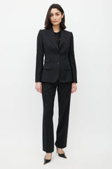 Dolce & Gabbana Black Wool Pinstripe Two Piece Suit