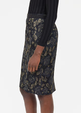 Dolce & Gabbana Black & Gold Floral Skirt