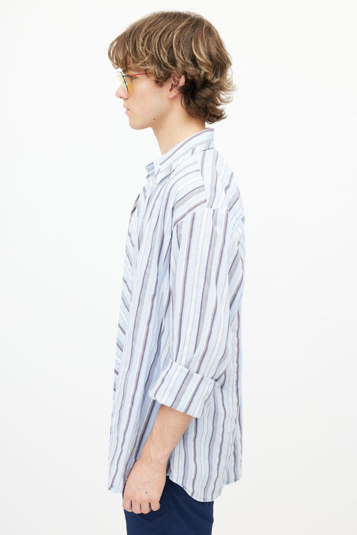 Dolce & Gabbana Blue & Grey Stripe Shirt