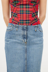 Dolce & Gabbana Blue Medium Wash Pencil Skirt