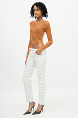 Dolce & Gabbana Blue Tiered Distressed Slim Jeans