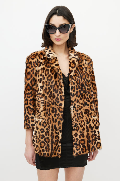 Dolce & Gabbana Brown & Black Fur Print Jacket