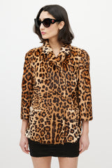 Dolce & Gabbana Brown & Black Fur Print Jacket