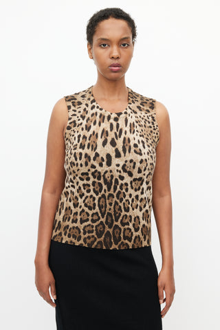 Dolce & Gabbana Brown & Black Print Knit Tank