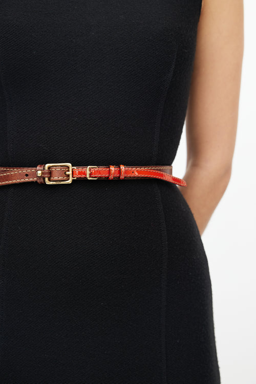 Dolce & Gabbana Brown & Orange Leather Belt