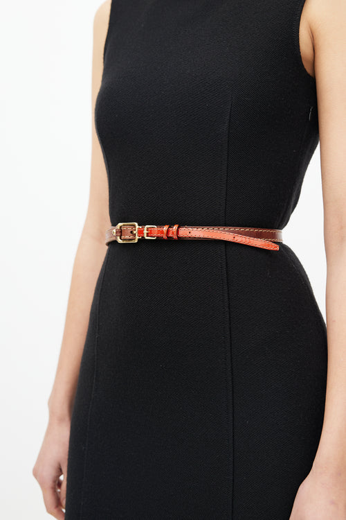 Dolce & Gabbana Brown & Orange Leather Belt
