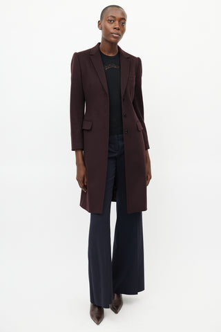 Dolce & Gabbana Burgundy Wool Coat