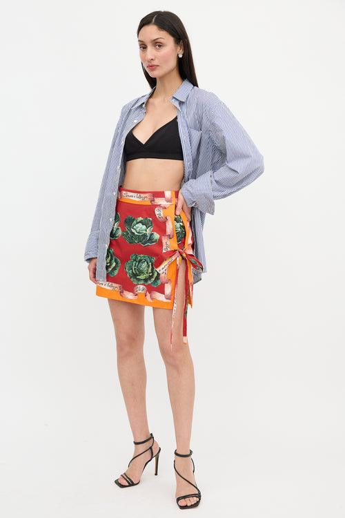 Dolce & Gabbana Cabbage Printed Mini Skirt