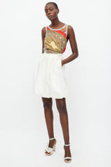 Dolce & Gabbana Cream Bubble Midi Skirt