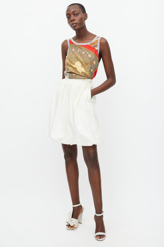 Dolce & Gabbana Cream Bubble Midi Skirt