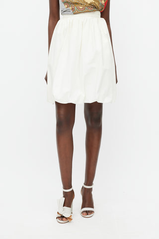 Dolce & Gabbana Cream Bubble Midi Skirt