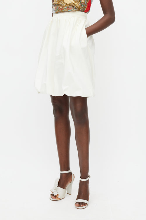 Dolce & Gabbana Cream Bubble Midi Skirt