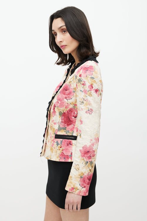 Dolce & Gabbana Cream & Multicolour Floral Jacket