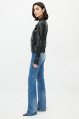 Dolce & Gabbana D&G Black Cargo Leather Jacket