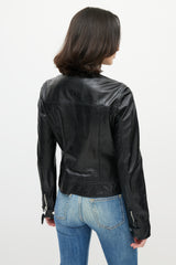 Dolce & Gabbana D&G Black Cargo Leather Jacket