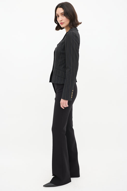 Dolce & Gabbana D&G Black Cotton Pinstripe Blazer