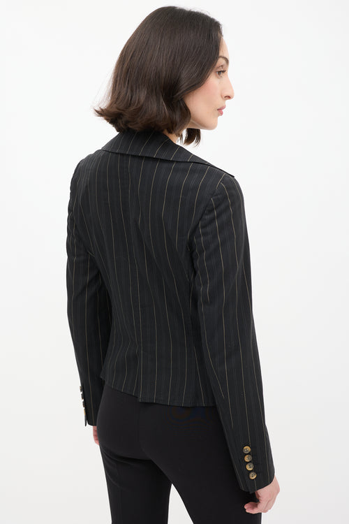 Dolce & Gabbana D&G Black Cotton Pinstripe Blazer