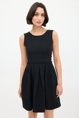 Dolce & Gabbana D&G Black Pleated Mini Dress