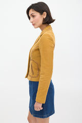 Dolce & Gabbana D&G Brown Corduroy & Leather Stitch Blazer