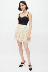 Dolce & Gabbana D&G Cream Tulle Ruffled Mini Skirt
