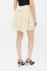 Dolce & Gabbana D&G Cream Tulle Ruffled Mini Skirt