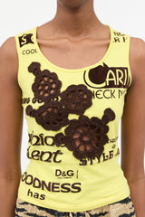 Dolce & Gabbana D&G Crochet Flower Tank Top